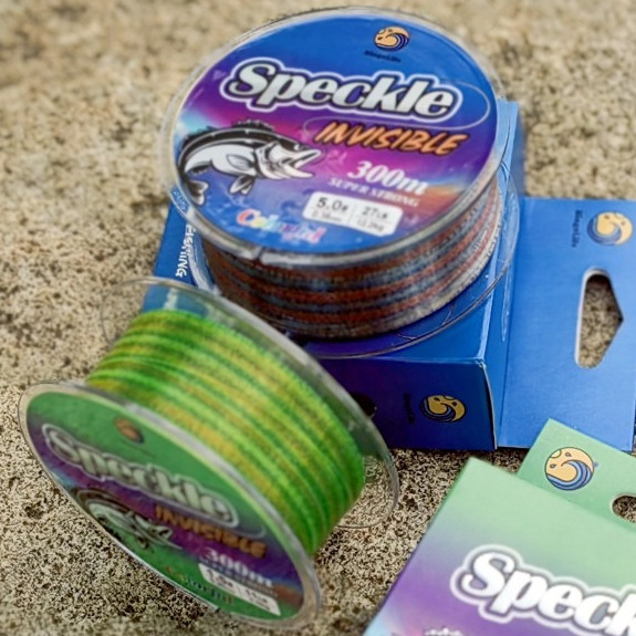 Bingolife Senar Pancing Nilon Speckle Biru Kehijauan 300m Efek Kamuflase Air Kekuatan 1.7kg 21kg Lem
