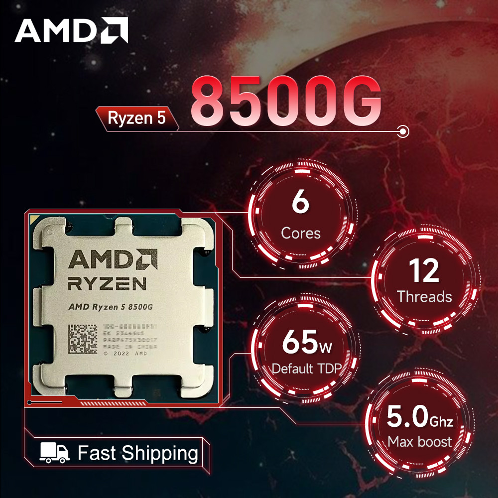 AMD Ryzen 5 8500G 41GHz 6Core 12Thread R5 8500G Socket AM5 4NM L3=16M Processor 65W DDR5 No Fan