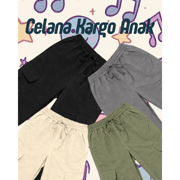 Celana Panjang Cargo Anak Perempuan Korea Style Celana Cargo Anak Cewek