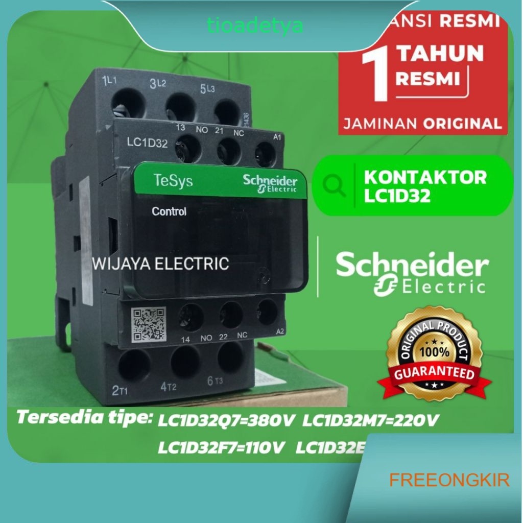 Kontaktor Contactor LC1D32Q7 380V / LC1D32M7 220V / LC1D32F7 110V / LC1D32E7 48V / LC1D32D7 42V / LC
