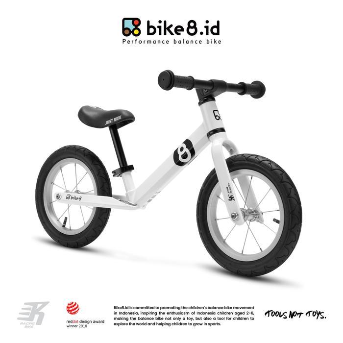 BIKE8 Racing Balance Bike / Push Bike - Sepeda Anak - White
