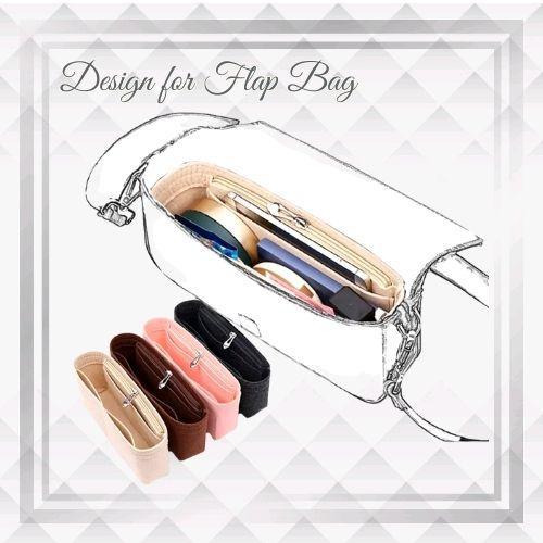 Flap Bag Micro Organizer with Side Zipper/ Dual in Bag insert bag in bag - FLAP Large, Fuschia