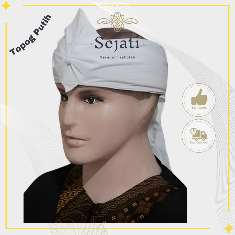 Sejati Nusantara - Udeng Totopog Putih Iket sunda KDM Iket Kepala Putih