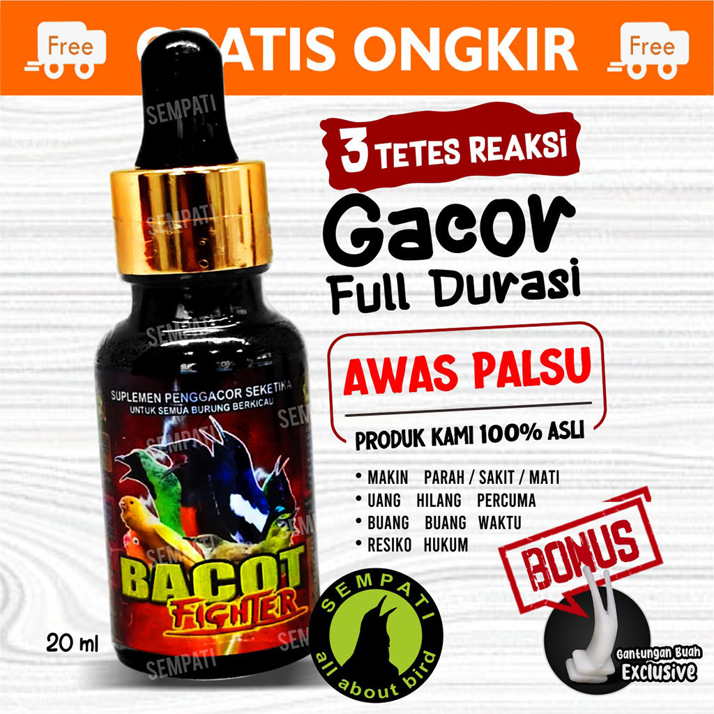 SEMPATI Vitamin Obat Penggacor Bacot Fighter Vitamin Penggacor Burung Murai Lovebird Kacer Kenari Cu