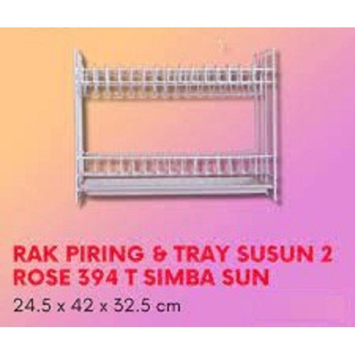 RAK PIRING 2 SUSUN ROSE 394T +TRAY ( Nampan/ Alas/ Tatakan ) SIMBASUN
