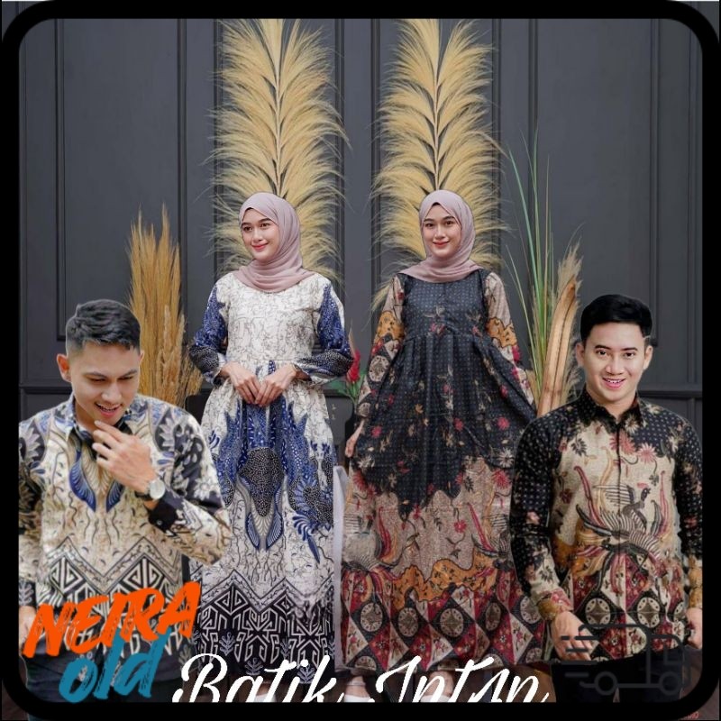 BAJU BATIK COUPLE PASANGAN//GAMIS COUPLE BAHAN POLIMIKRO