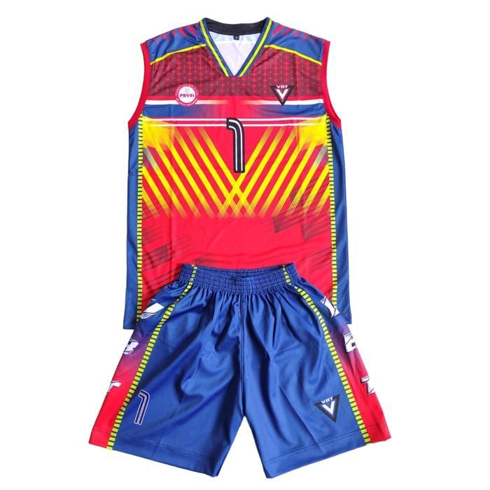 JERSEY VOLLY SETELAN FULL PRINTING BAJU VOLI PRIA JERSEY VOLI SINGLET - 1, M