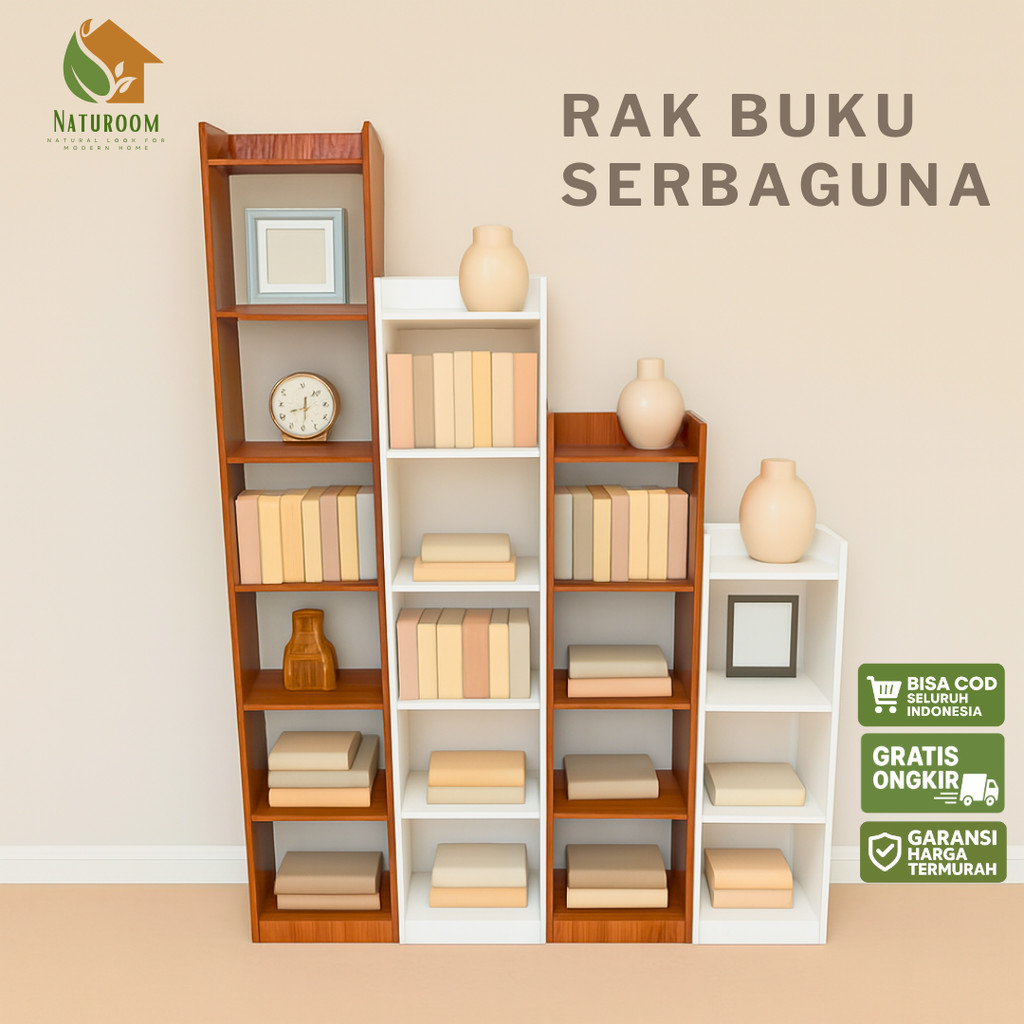 Rak Susun Kotak Minimalis Rak buku Susun Minimalis Aesthetic Rak Susun Serbaguna Kayu MDF Lemari Paj