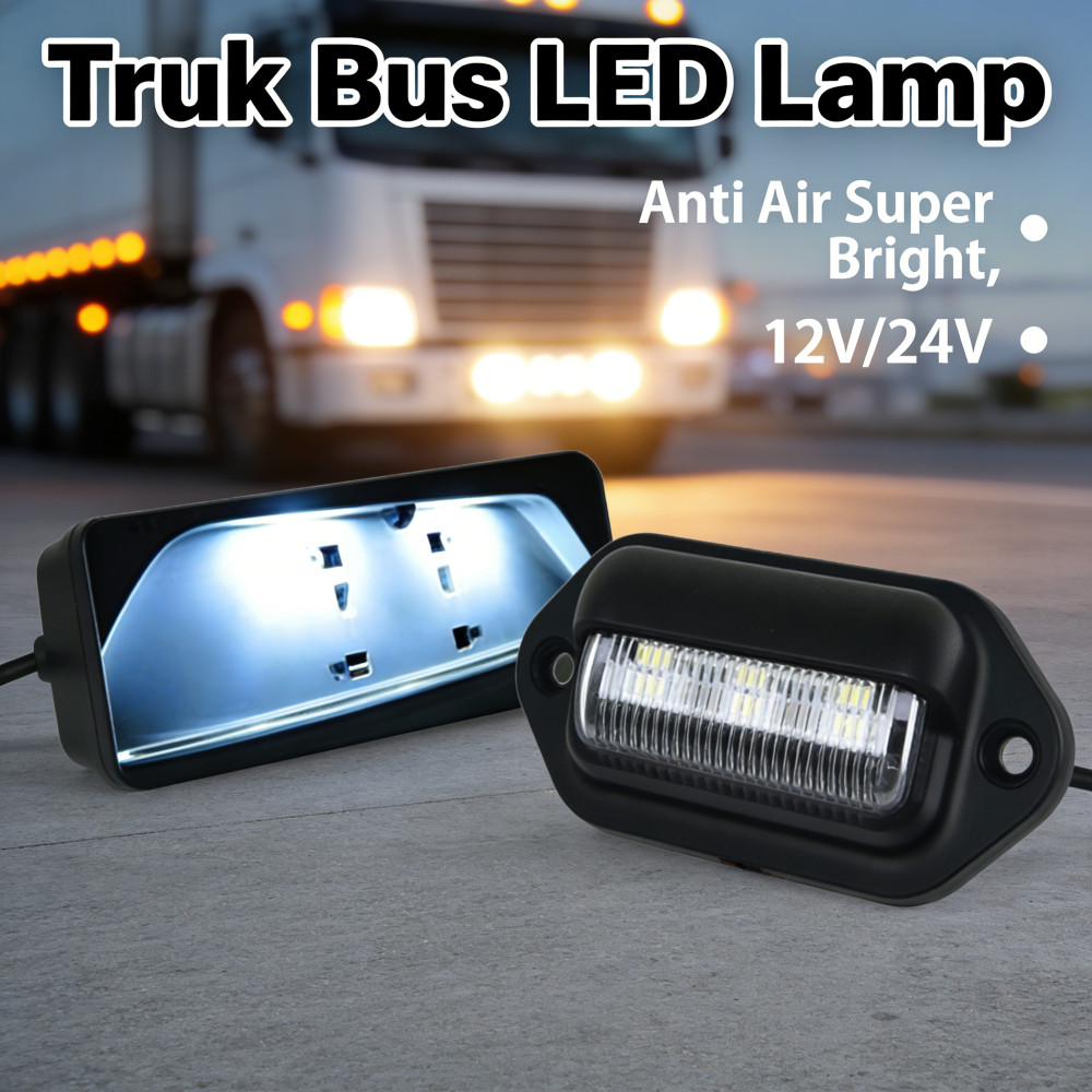 Plat Mobil Bis Truk Universal Motor Truk Led Lampu 12-24 Volt Nyala Putih