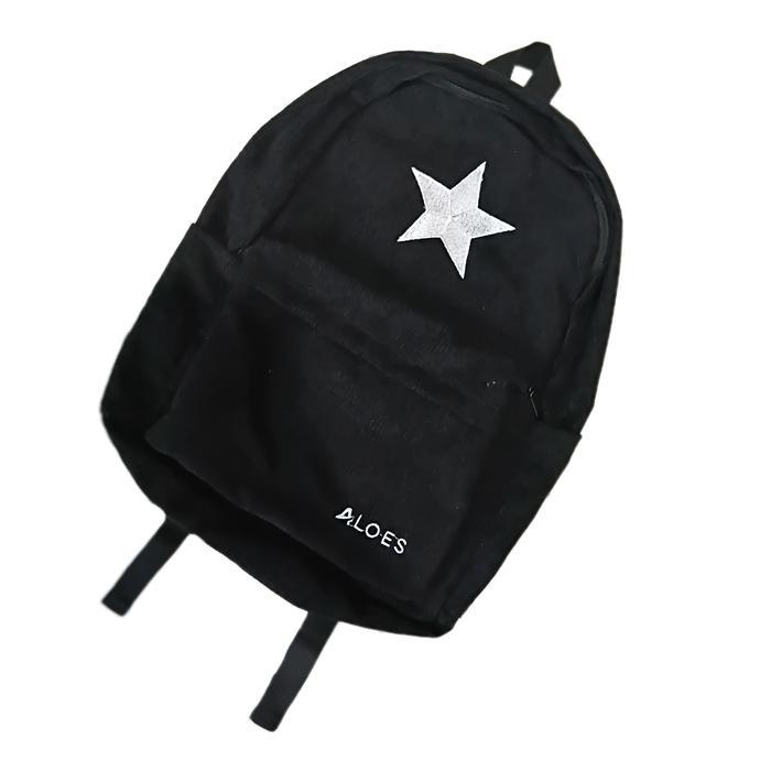 Tas ransel corduroy backpack corduroy | tas ransel sekolah Corduroy Pria Wanita - HITAM