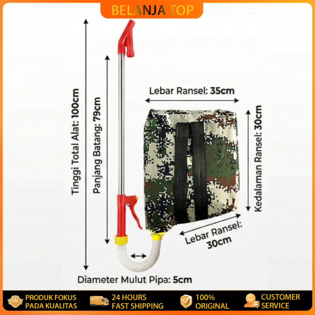 25 Kg Alat pemupuk Alat Tabur pupuk Padat ckempu kocor ALAT SIRAM KOCOR TANAMAN PUPUK /Tas Ransel Ko