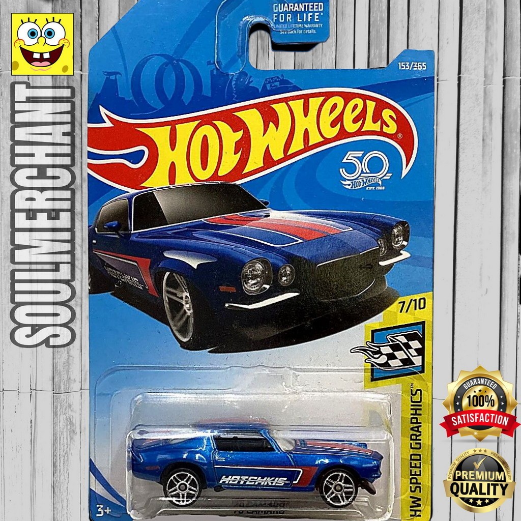 Hot Wheels 70 Camaro Biru Diecast Mobil Muscle Klasik