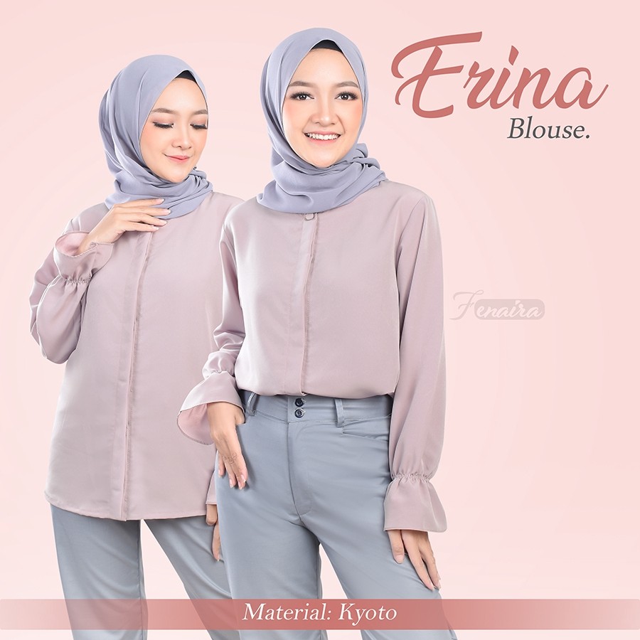 Koleksi Baru - Erina Blouse/ Kyoto Blouse/ Blus Bahan Kyoto / Erina Kyoto Blouse