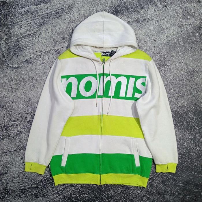 Jaket hoodie zipper NOMIS multi colour murah size xl