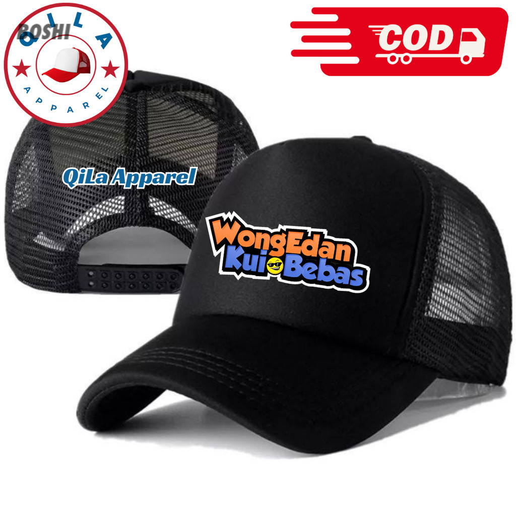 Topi Trucker KATA-KATA WONG EDAN KUI BEBAS - Topi Distro KATA-KATA Logo - Topi KATA KATA LUCU KEREN 