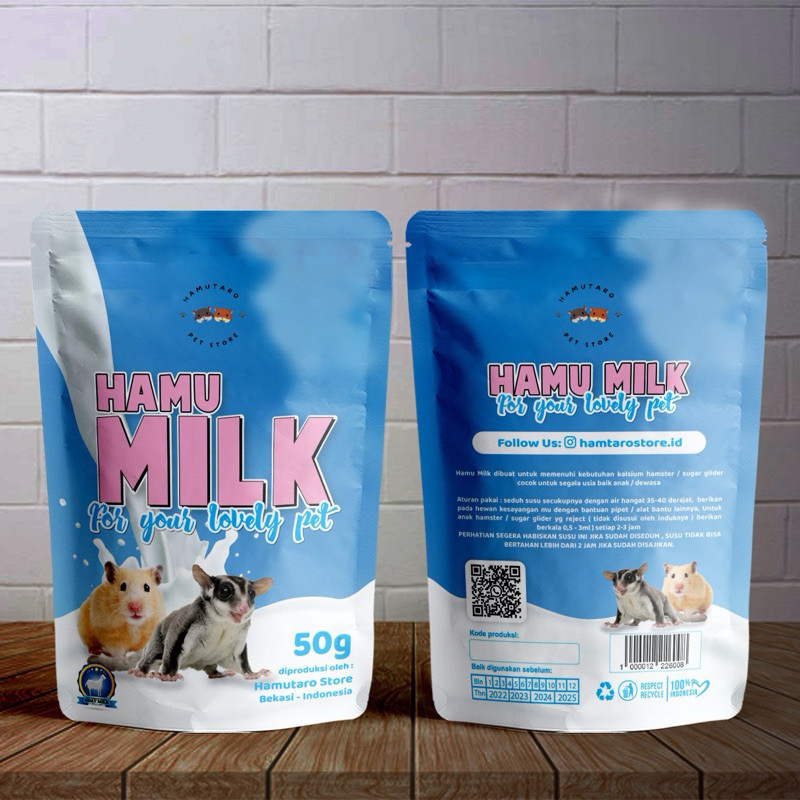 HAMU MILK 50 GRAM SUSU PENGGEMUK HAMSTER & SUSU BAYI HAMSTER SUGAR GLIDER PENGGANTI AIR SUSU INDUKAN