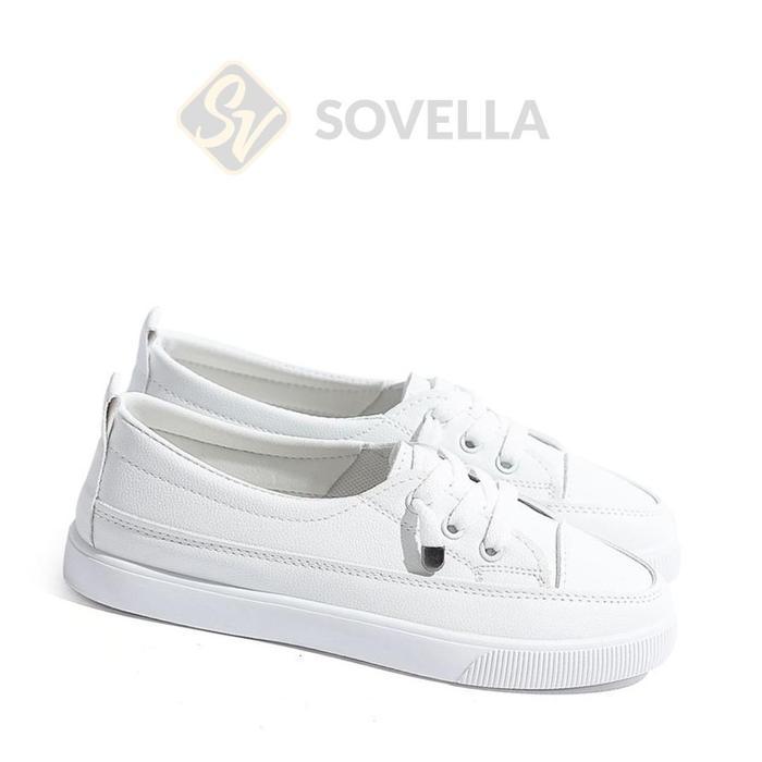 SOVELLA Cleo Sepatu Flat Shoes Putih Slip On Wanita Karet - WHITE, 37