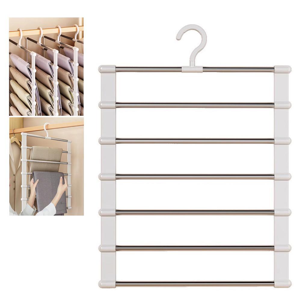 [Ready Stock]GANTUNGAN CELANA 7 TINGKAT Stainless Steel Anti Karat Hanger Hijab Jilbab Mukena Serbag