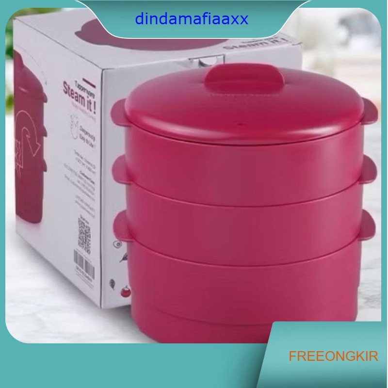 original Tupperware steam it 3 susun warna ungu / pengukus / kukusan