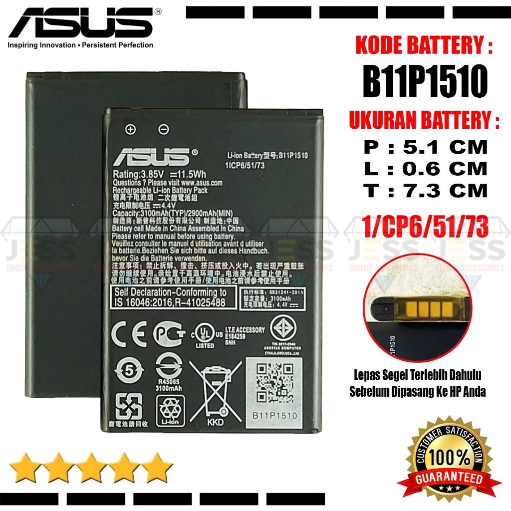 Baterai ASUS Zenfone 3 GO ZB551KL , X013D , Zenfone Go 5.5 Inchi ZB552KL X007D Kode Battery B11P1510