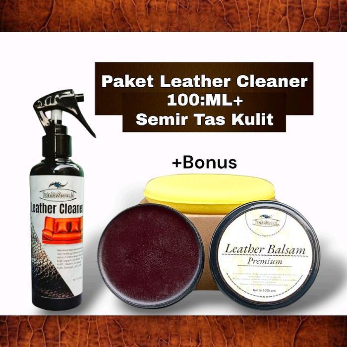 Paket Semir Sepatu kulit + Leather Cleaner 100ML + Bonus/Leather Balsam/Pengkilap Sepatu Kulit/Pengh