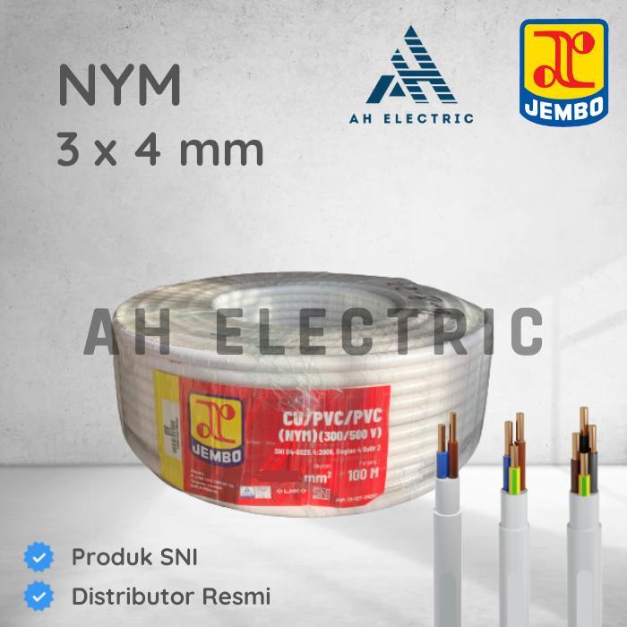 Kabel NYM 3x4 mm JEMBO / NYM 3x4mm / NYM 3 x 4 mm / NYM 3 x 4mm SNI