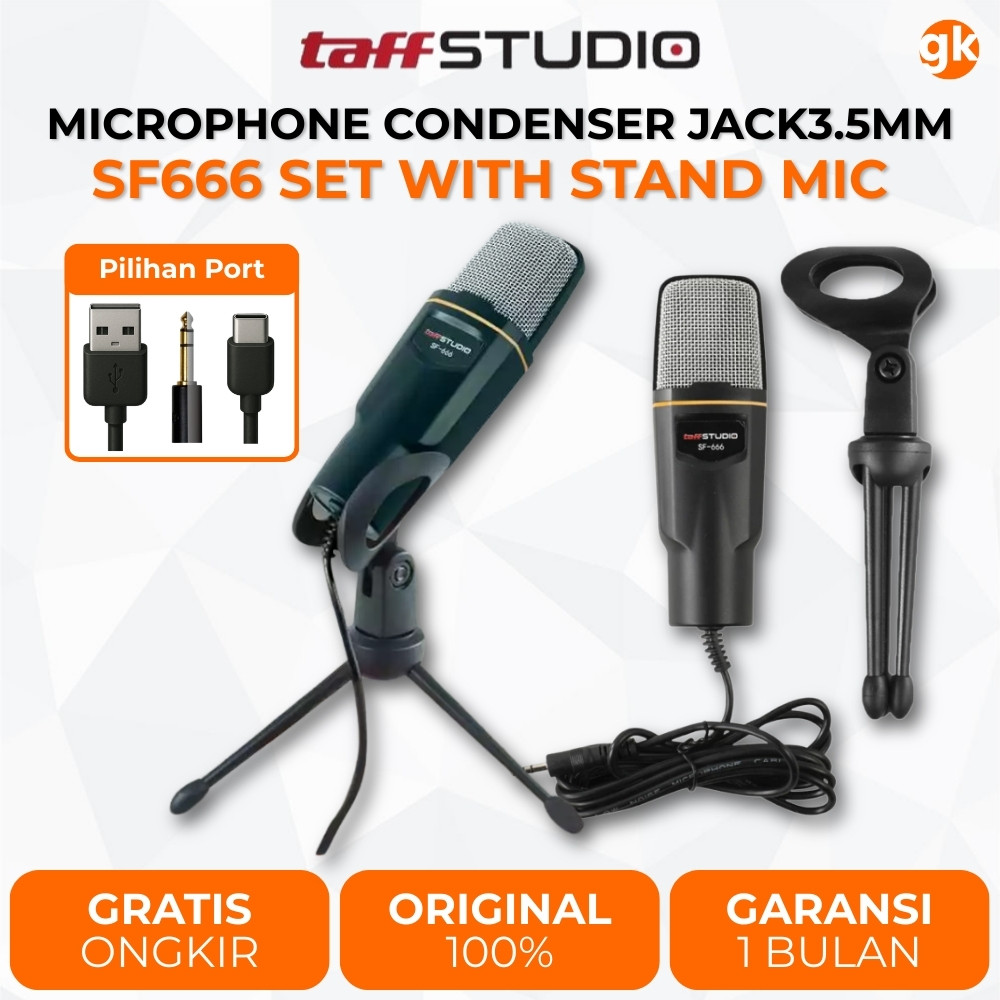 Taffware Mikrofon Kondenser SF666 Stand Mic kondenser SF-666 Microphone Condenser Rekaman