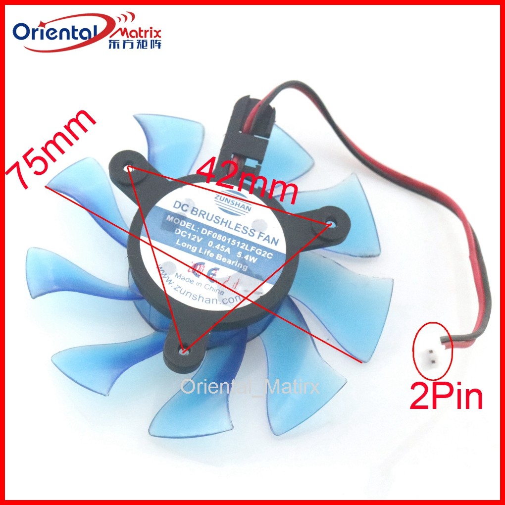DF0801512LFG2C DC12V 0.45A 75mm VGA Fan For HIS 4870 4890 7870 5770 5870 6770 6850 7770 5850 7750 Gr