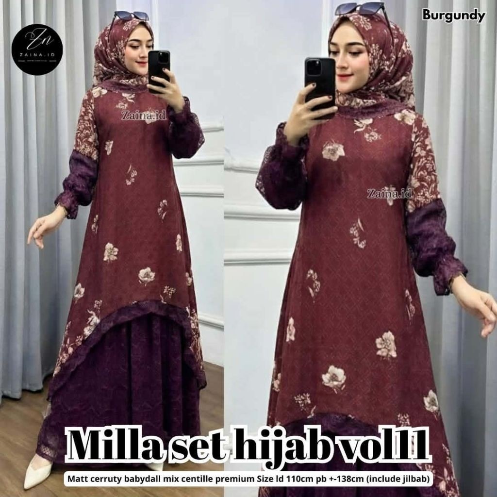 Milla Dress Set Hijab by Zaina.id