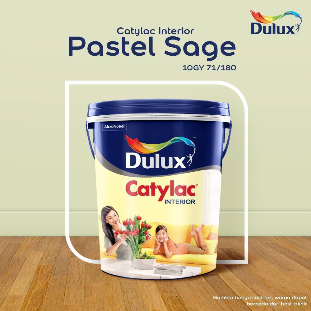 CAT TEMBOK PASTEL SAGE DULUX CATYLAC INTERIOR  - 5 KG 10GY 71/180 CAT TEMBOK DULUX CATYLAC