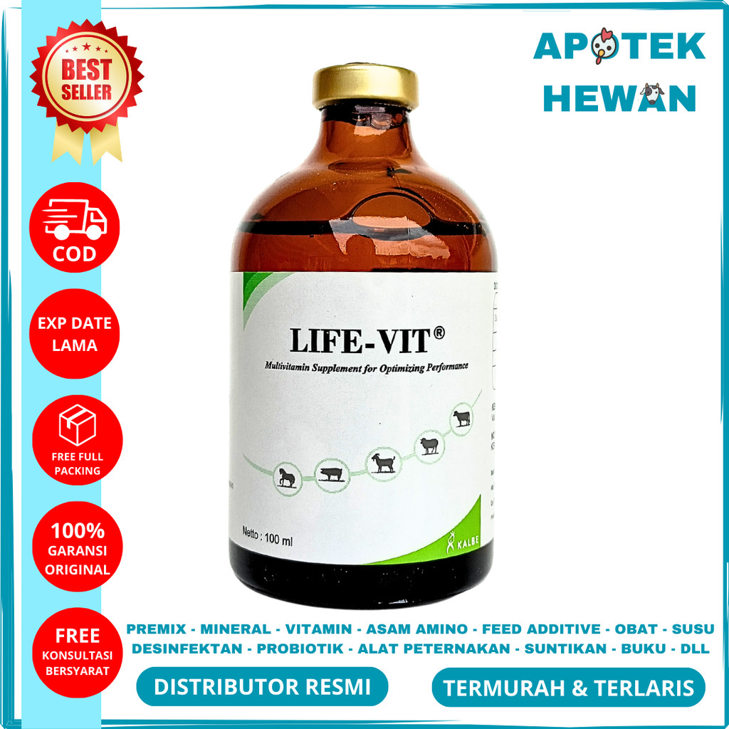 LIFE VIT 100 mL injeksi | Multivitamin Peningkat Daya Tahan Tubuh dan Percepat Penyembuhan | Vitamin