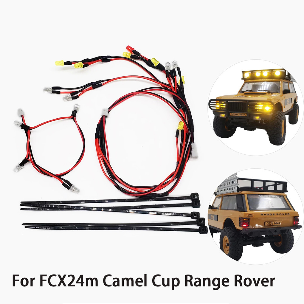 LED Front Rear Light Roof Lamp Fog Lights ForFMS FCX24M FCX24-M Camel Cup scovery 1/24 RC Crawler Up