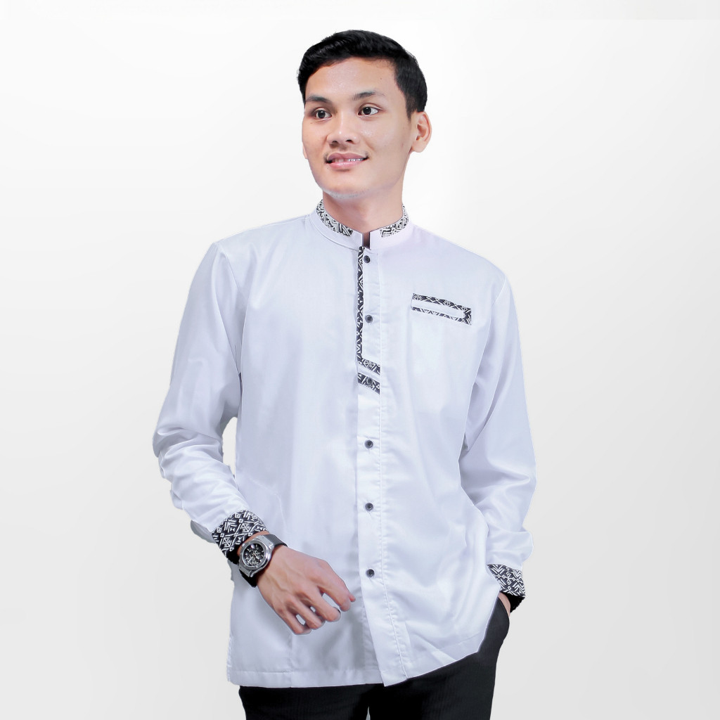 ARDIOSHOP Elrumi Baju Koko Batik Lengan Panjang | Kemeja Koko Pria Shanghai