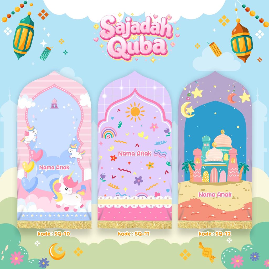 Sajadah Anak Quba Sajadah Anak Karakter Custome Nama Sajadah Anak Travel Motif