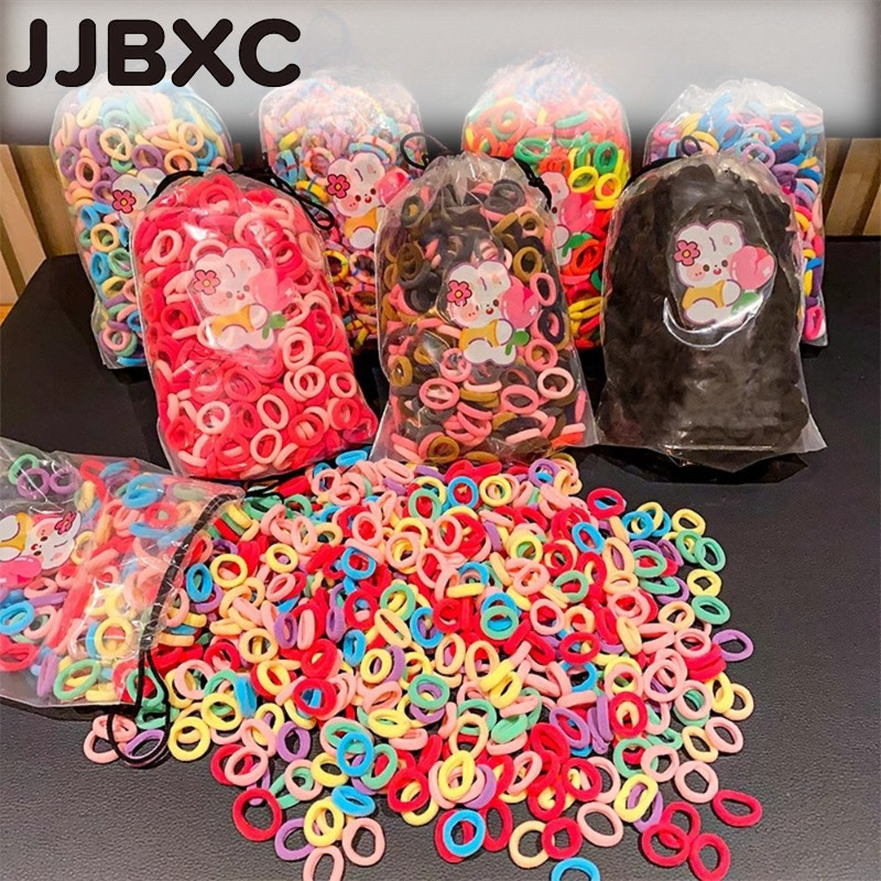 [COD]Model Donat Mini Warna Warni Ikat Rambut Isi 200 Pcs Kunciran Rambut Anak Tali Rambut Elastis