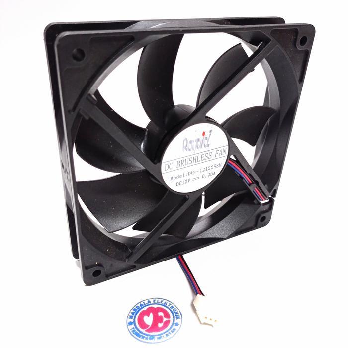 Cooling Exhaust Fan Dc 12v 12cm kipas Pendingin Dc 12v 12x12 cm - 3 Kabel
