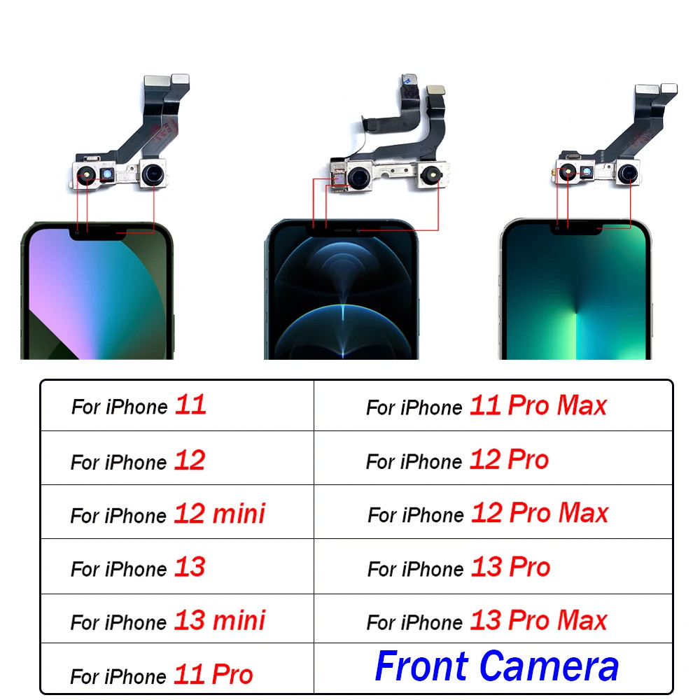 Kamera Depan Baru Untuk IPhone 11 12 14 Pro Max 13 mini 14 Plus Modul Kamera Depan Kecil Kabel Fleks