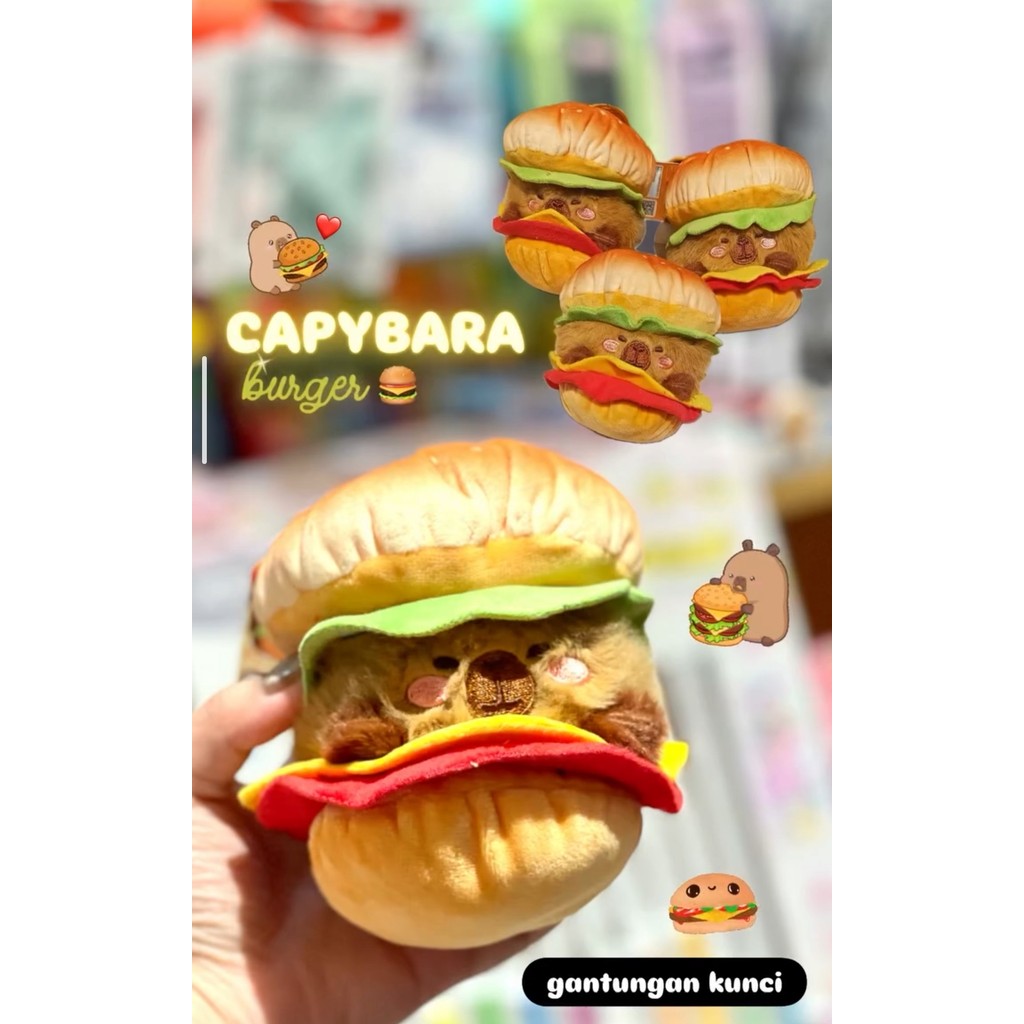 GANTUNGAN KUNCI BONEKA CAPYBARA BURGER GANCI AW 0603220