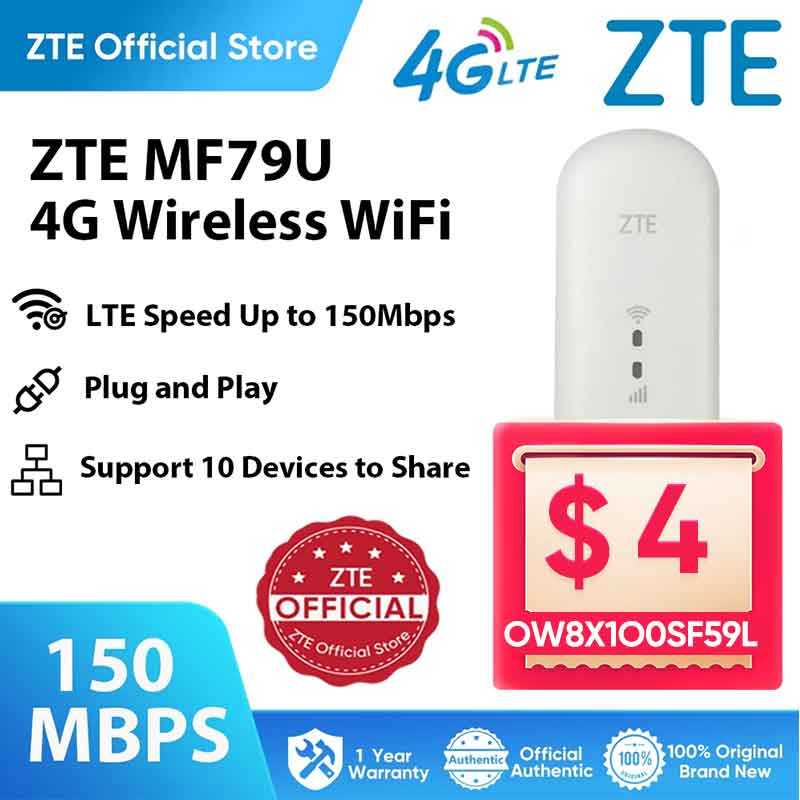 ZTE MF79U 4G LTE USB Proket WiFi Router 150Mbps Mobile Router Mobile Router Modem Portable Travel Mi
