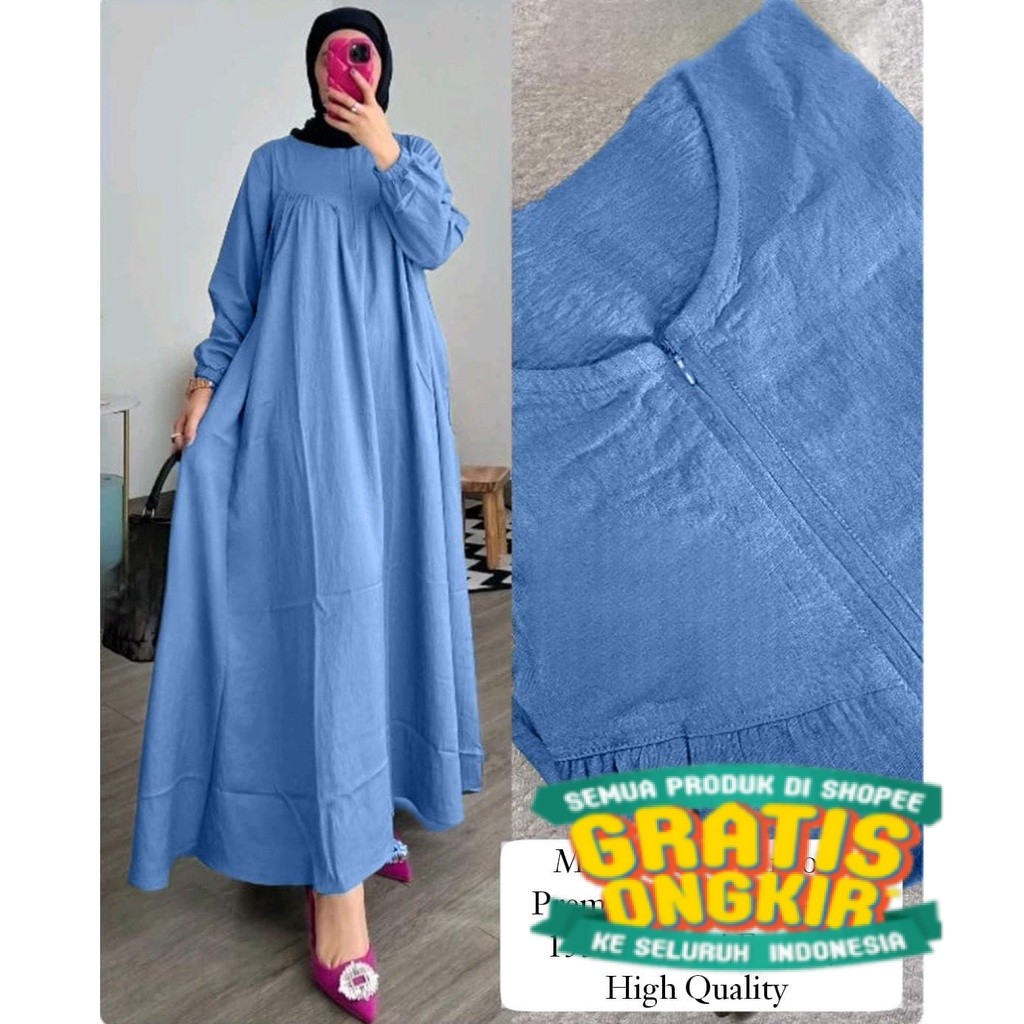 NEW BAJU GAMIS POLOS MODEL SEKARANG - GAMIS BUSUI CRINKLE AIRFLOW PREMIUM - GAMIS MUSLIM DEWASA -GAM