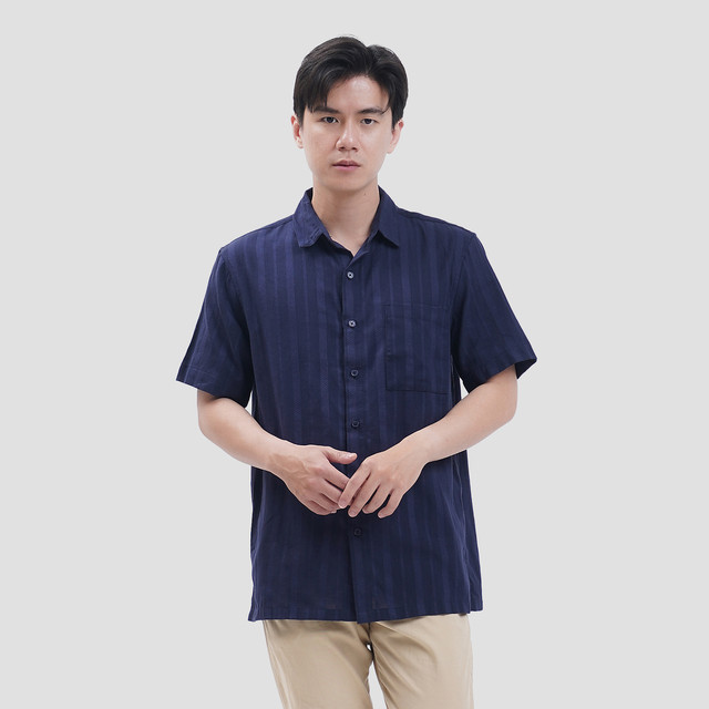 Cole Reg Stripe Texture Kemeja Pria 123264754