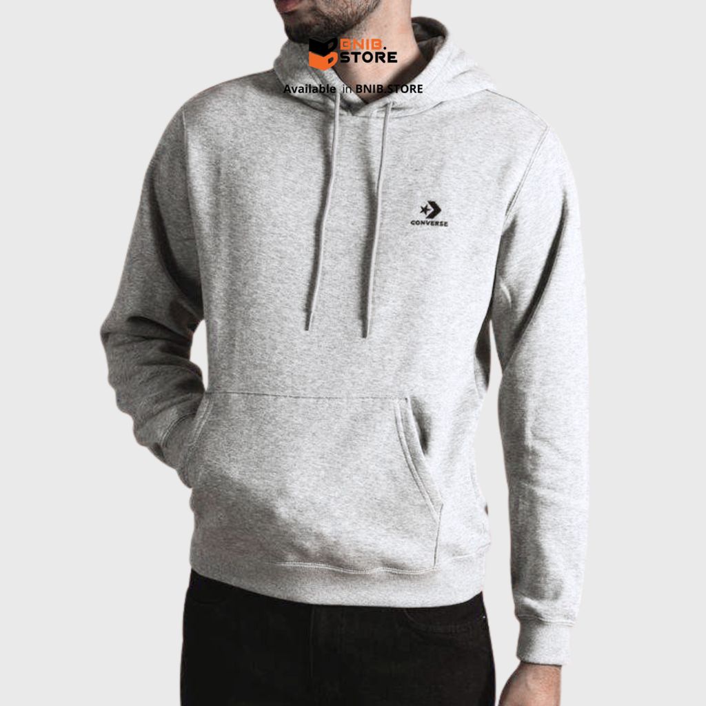 CONVERSE Hoodie Pria Embroidered Pullover Grey [CONMJ2052035] Original