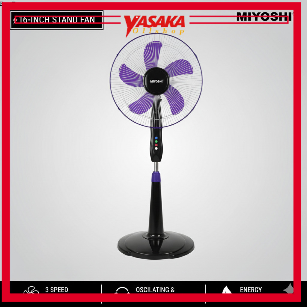 Kipas Angin Berdiri Stand Fan Miyoshi 16 Inch Tipe 1603