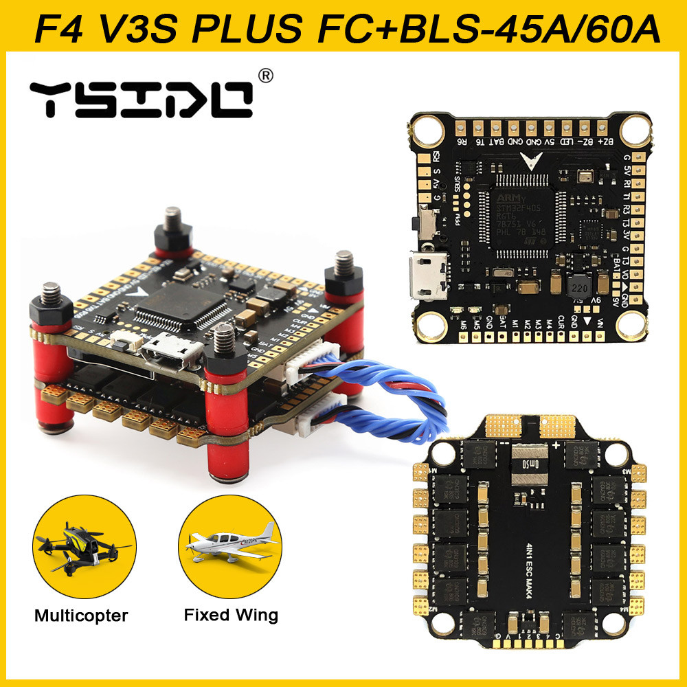 YSIDO Betaflight F4V3S F4 V3 V3S PLUS FC Flight Controller Board Barometer OSD 30A 45A 60A ESC for F