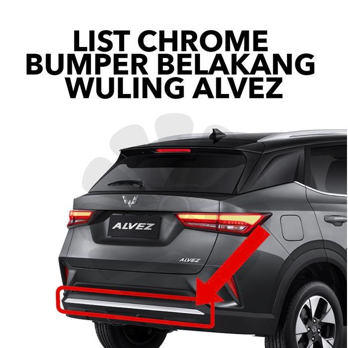 LIST CHROME BUMPER BELAKANG MOBIL WULING ALVEZ PASS