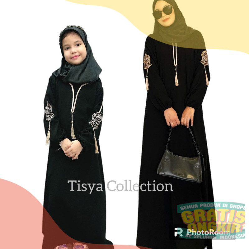 Abaya hitam premium terbaru ibu dan Anak gamis hitam premium jetblackpakaian wanita lainnya
