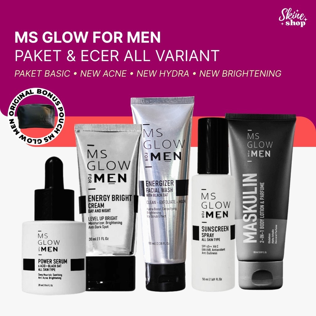 Skineshop - MS Glow Men Paket Maskulin | MS Glow Men 1paket Lengkap | MS Glow Men Brightening Ori