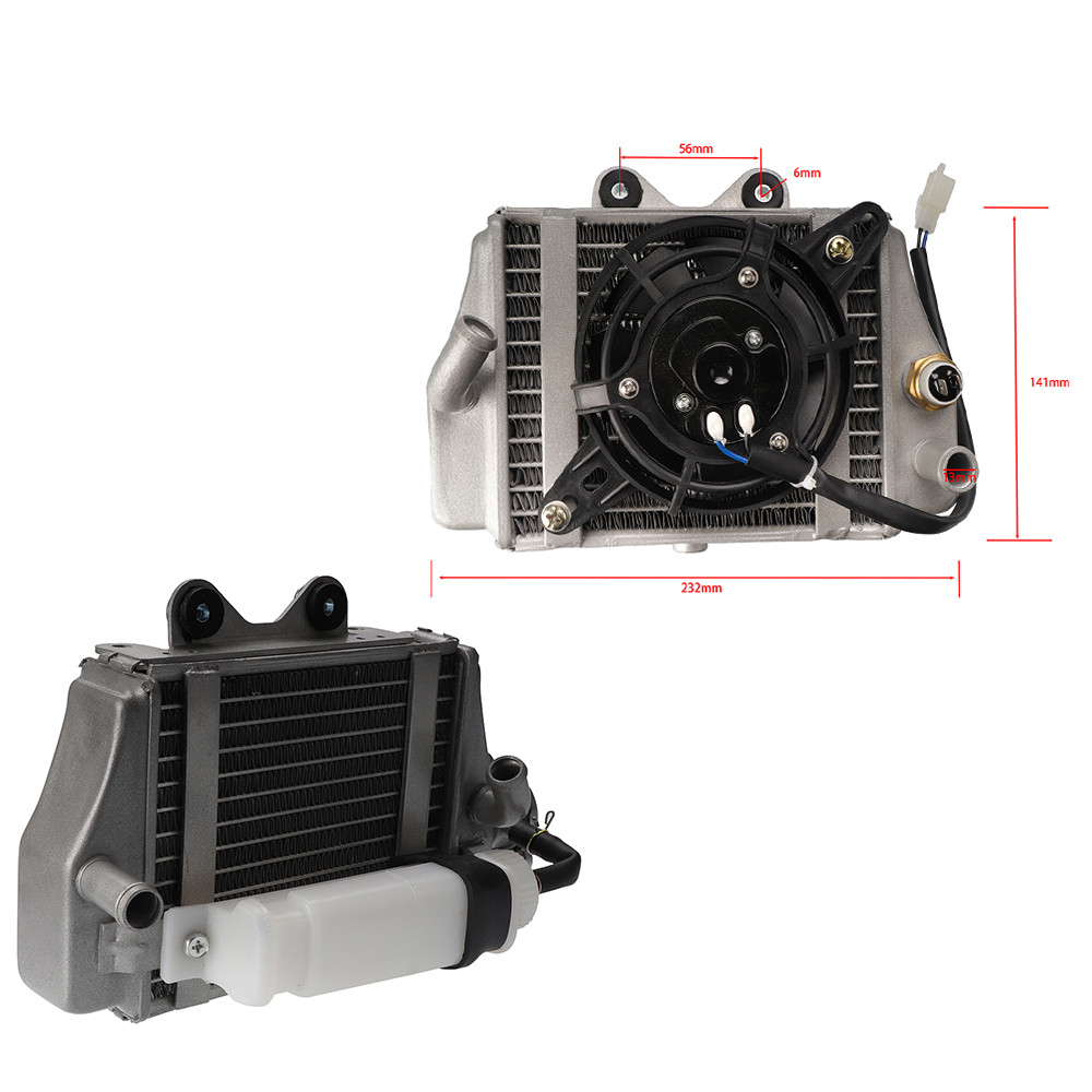 Tangki air pendingin mesin radiator rakitan untuk motor Xmotos Apollo 150cc 200cc 250cc, Zongshen, L