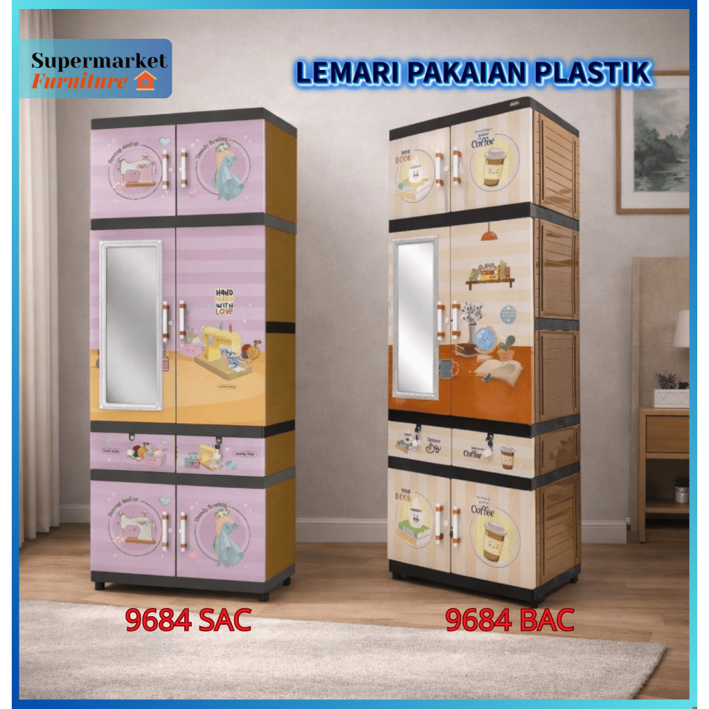 NAIBA - Lemari Plastik Naiba 9684/ Lemari Plastik New Jumbo (Instant)