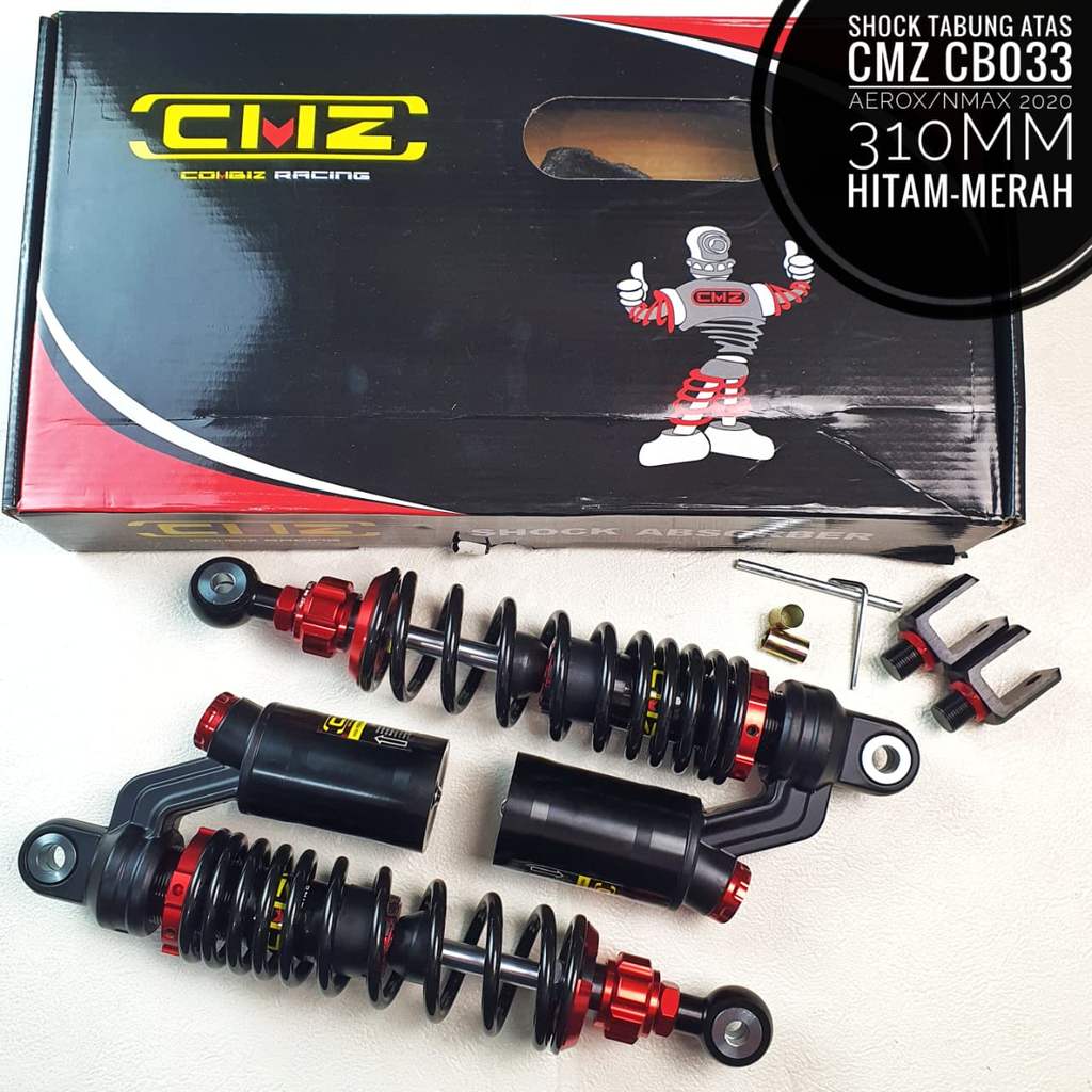 Shock Sobreker CMZ CB033 Tabung Atas Aerox/Nmax 2020 uk 310 Grey merah/ Grey titan/ Hitam Merah/Hita